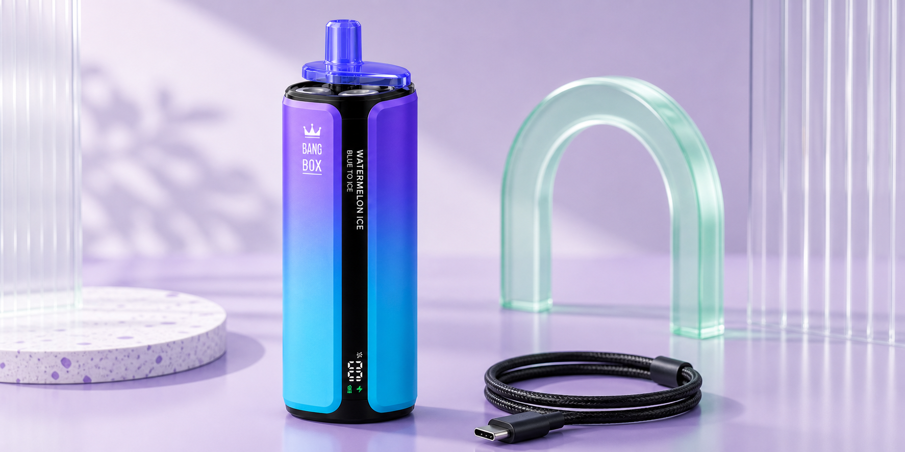 Bang Box 160K vape recarregável alto e fino com cabo USB-C