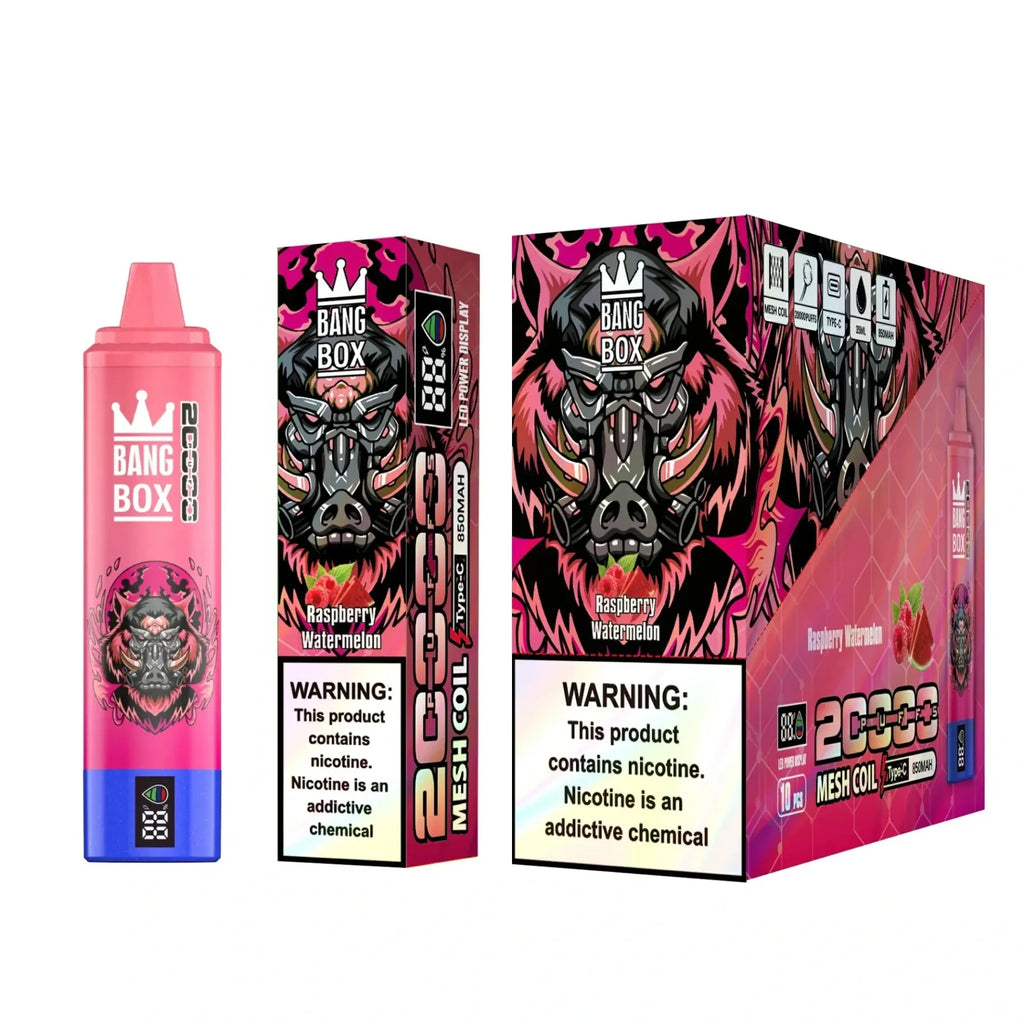 Bang Box 20000 Puffs Vape Recarregável - Design Compacto Ergonómico com Porta Type-C