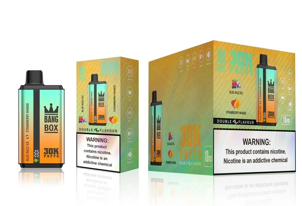 Bang Box 30000 Puffs Vape Recarregável - Múltiplos Sabores Duplos Disponíveis, Escolha a sua Combinação