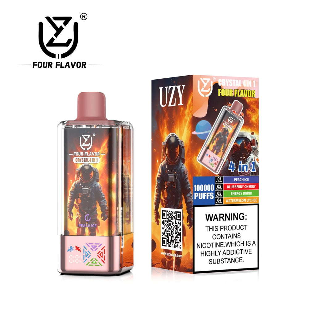 UZY 100.000 Puffs Crystal 4 em 1 - sistema Mesh Coil para vapor denso e sabor intenso