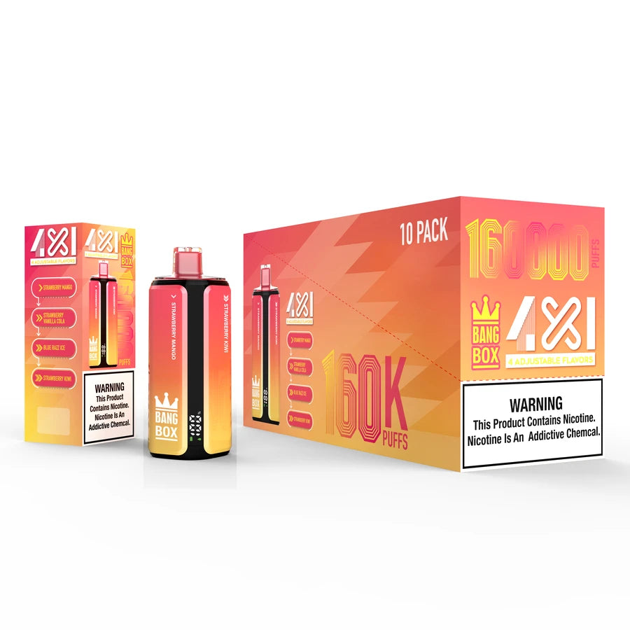 Bang Box 160K Puffs 4 em 1 Vape Descartavel Recarregavel 10 Combinacoes Sabores Portugal