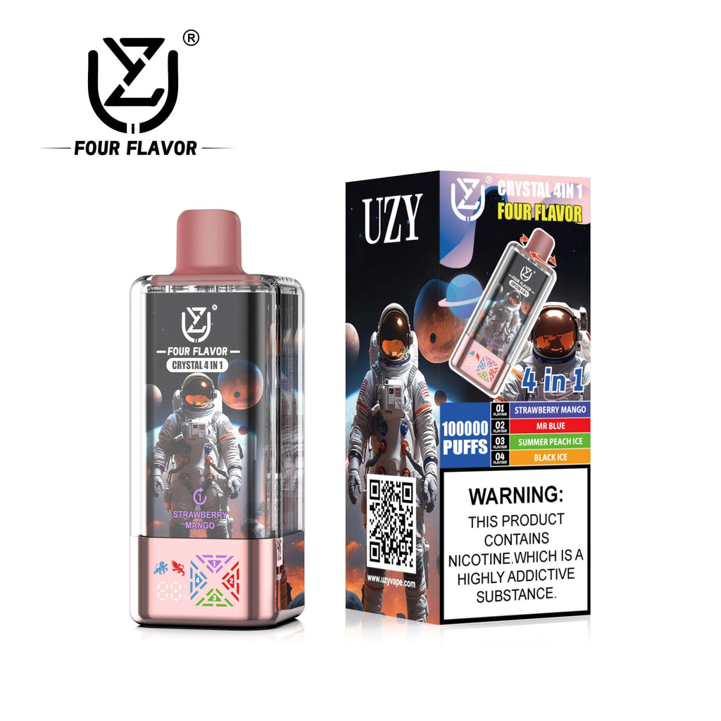 UZY 100.000 Puffs Crystal 4 em 1 - display LED inteligente e acabamento crystal