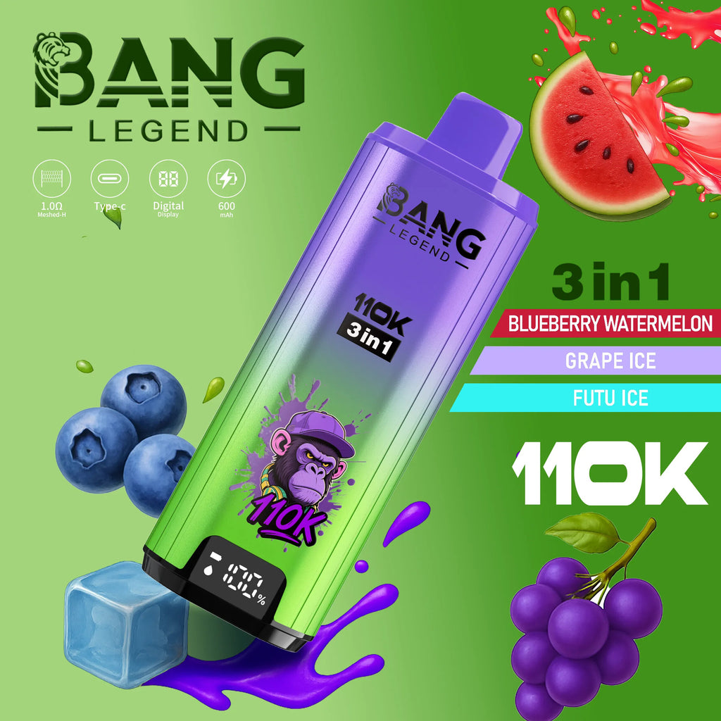 Bang Legend 110K Puffs Sistema 3 em 1 Troca de Sabor Instantanea Portugal