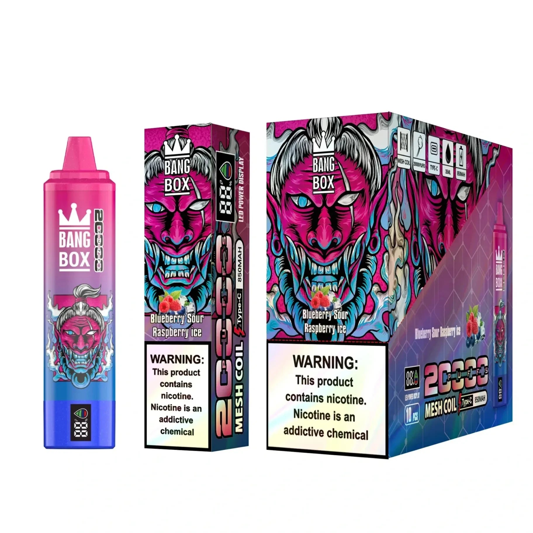 Bang Box 20000 Puffs Vape Descartável - Sabores Frutas Geladas e Mentol, Compra em Quantidade