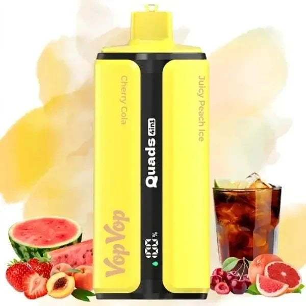 VopVop Quads 120.000 Puffs 4 em 1 - Sabores Melancia Gelada, Mirtilo, Morango e Uva Disponível