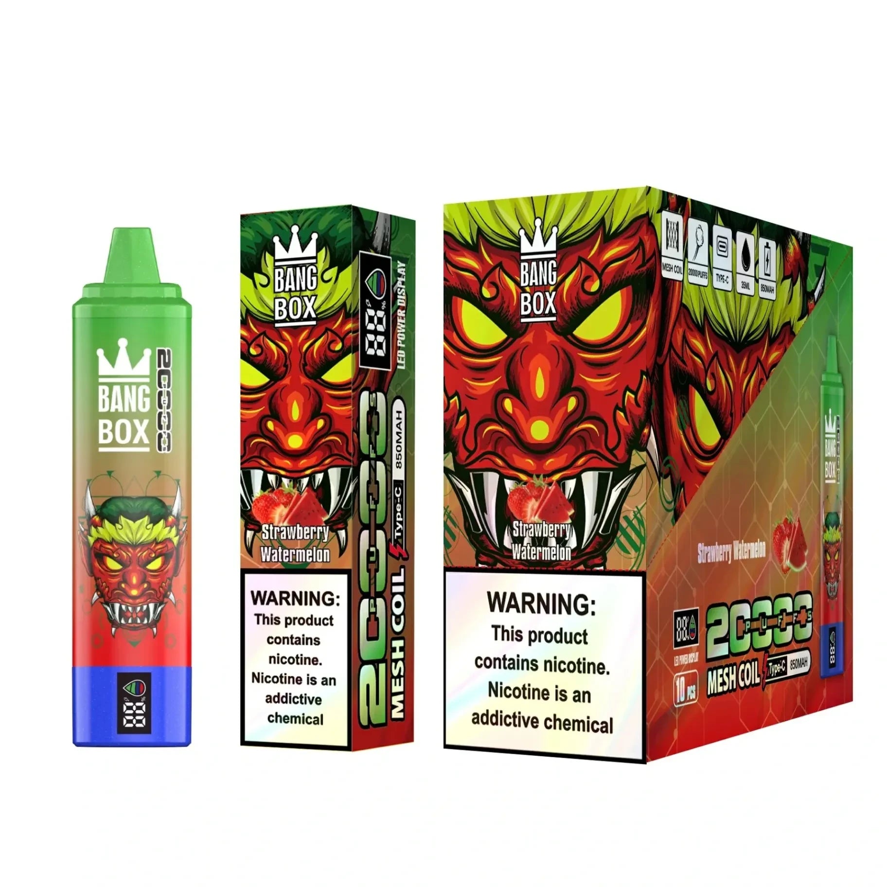 Bang Box 20000 Puffs Vape Descartável - Tecnologia Mesh Coil para Vapor Denso e Sabor Intenso