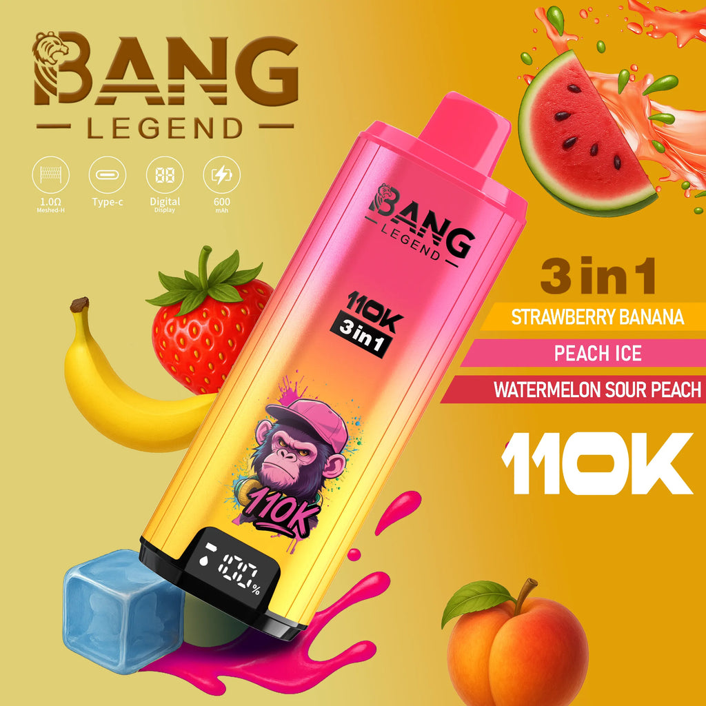 Bang Legend 110K Puffs Conjunto Sabores Melancia Mirtilo Framboesa Portugal