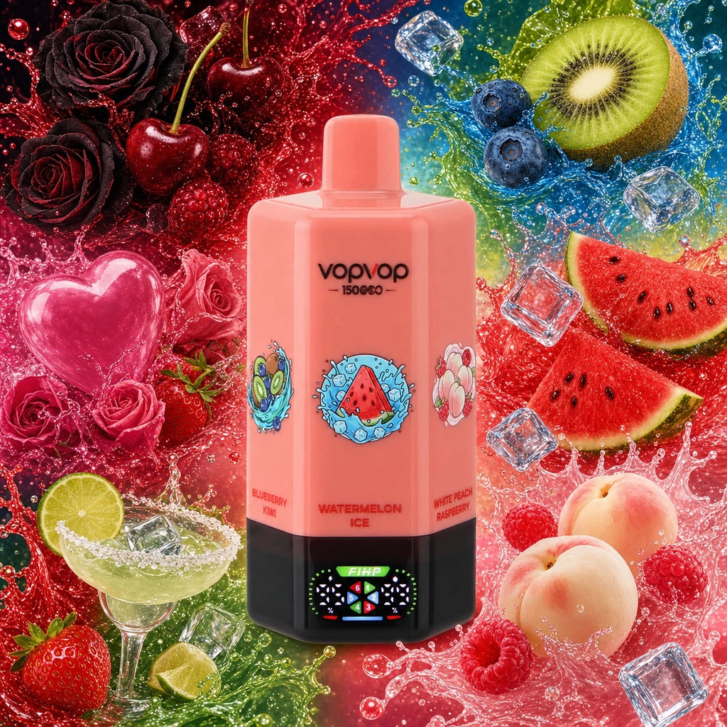 VOPVOP 150.000 Puffs 6 em 1 - Especificações Técnicas 64ml E-líquido, Mesh Coil 1.0 Ohm e Airflow
