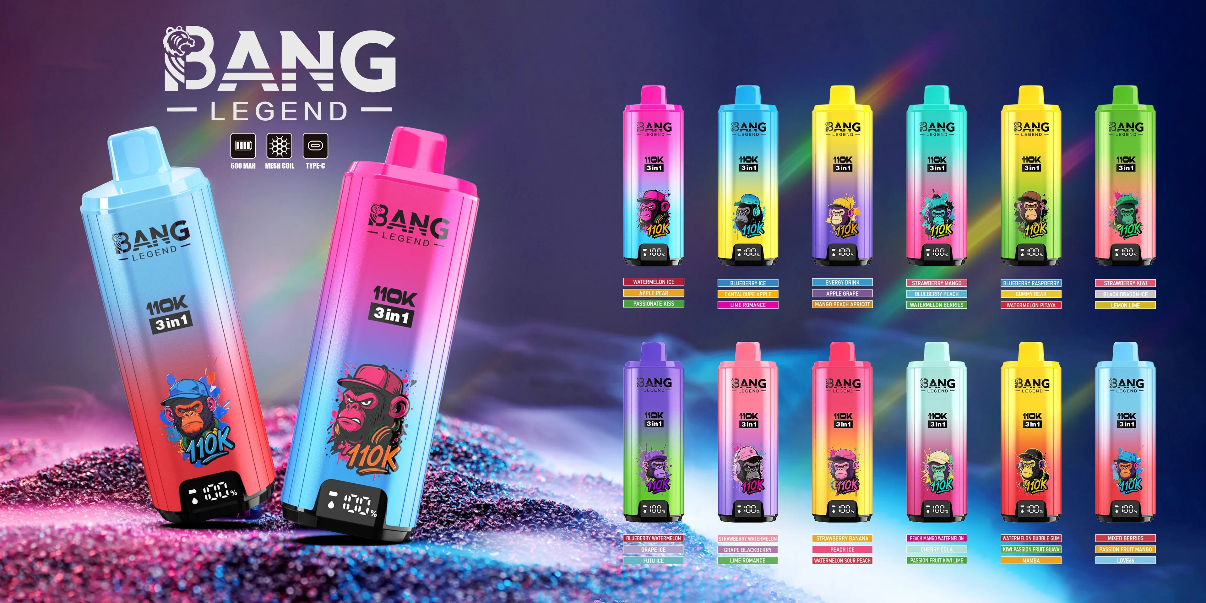 Bang Legend 110K Puffs 12 Combinacoes de Sabores Vape 3 em 1 Portugal