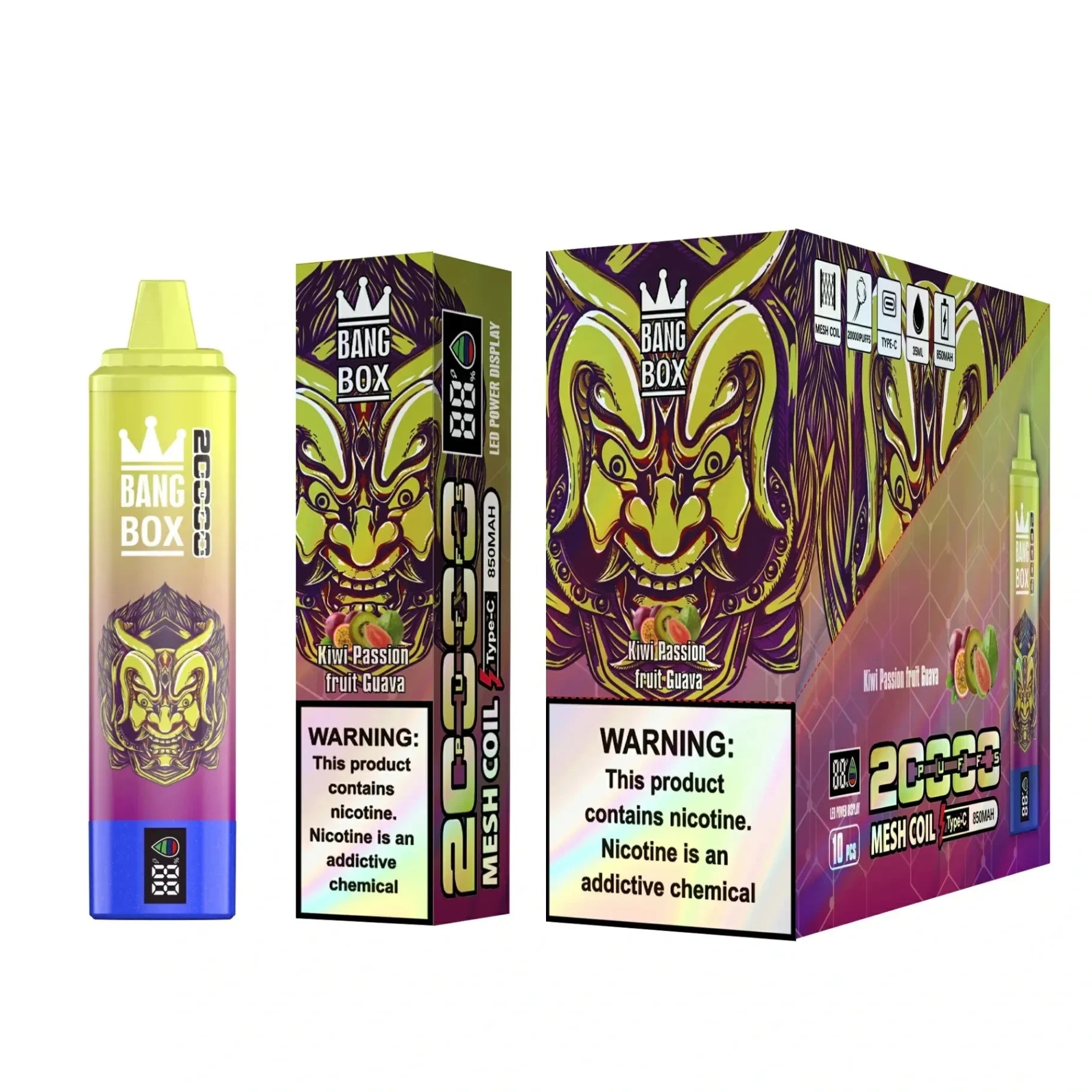 Bang Box 20000 Puffs Vape Recarregável - Múltiplos Sabores e Opções de Nicotina Disponíveis