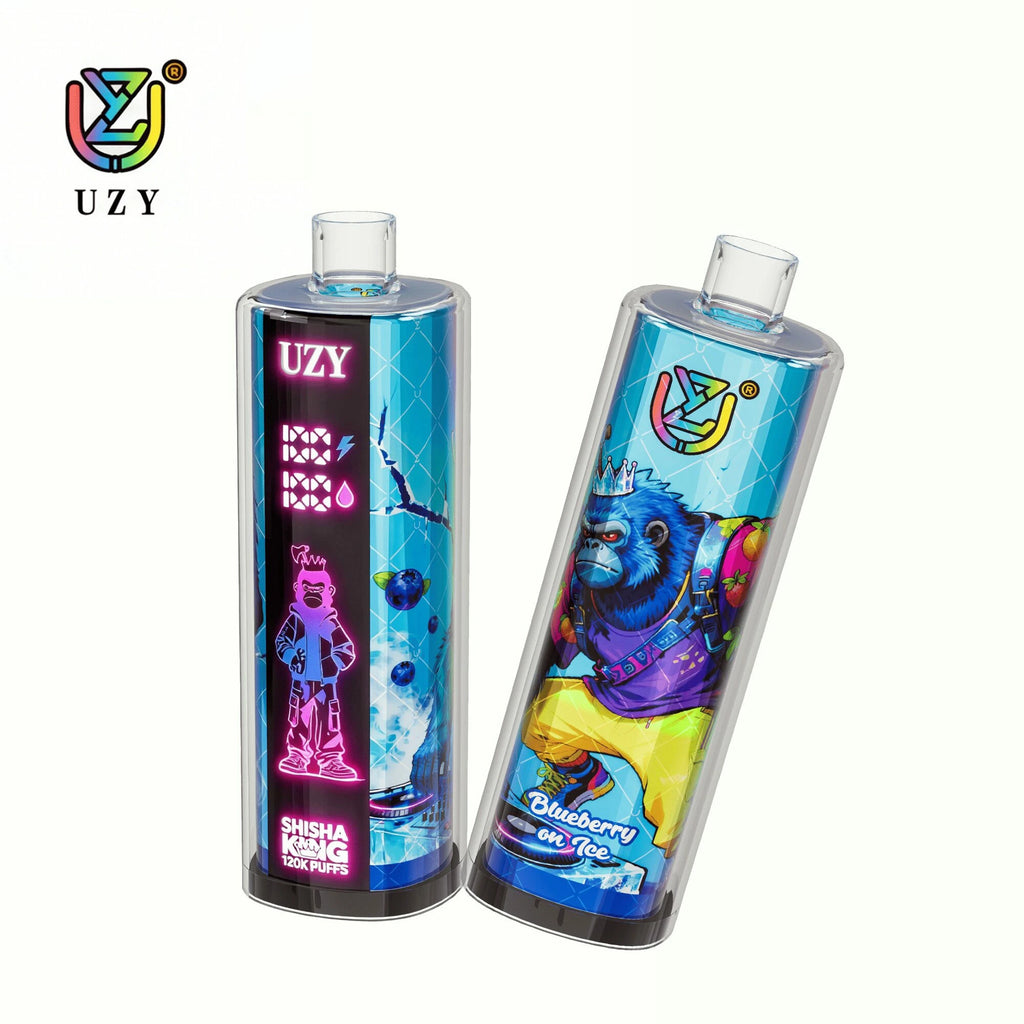 UZY Shisha Hookah King 120.000 Puffs Vape DTL - Ecrã LED Inteligente com Indicador de Bateria e Puffs