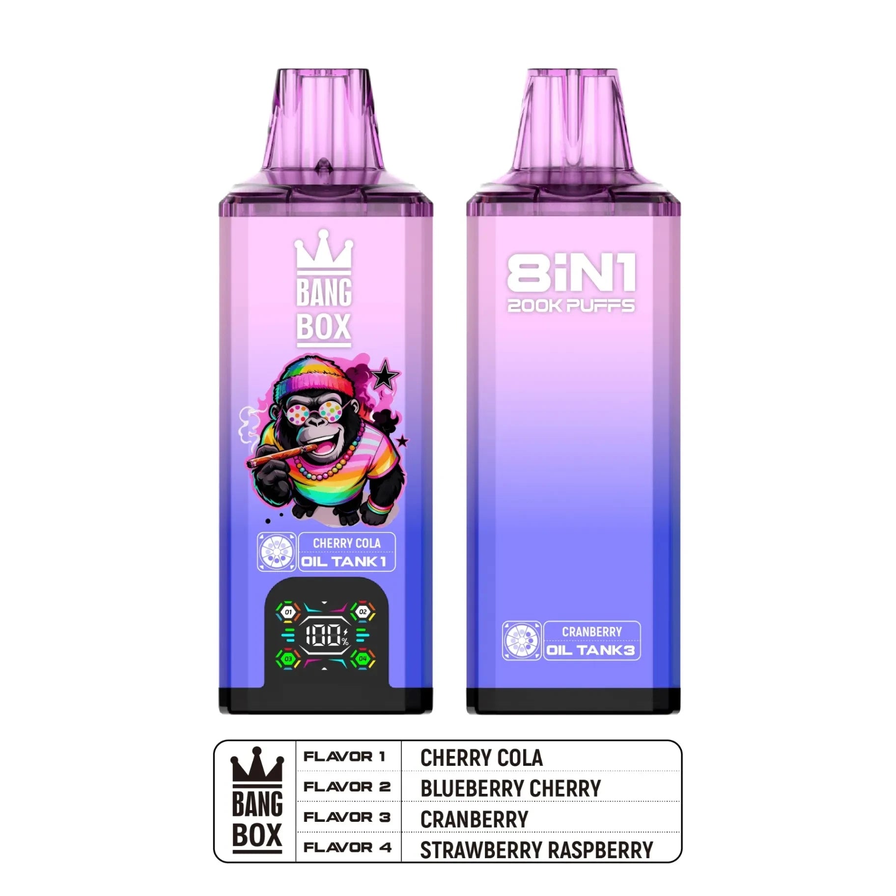 Bang Box 200.000 Puffs Vape Descartável 8 em 1 - Sabor Refrigerante de Cereja, Pagamento à Cobrança em Portugal