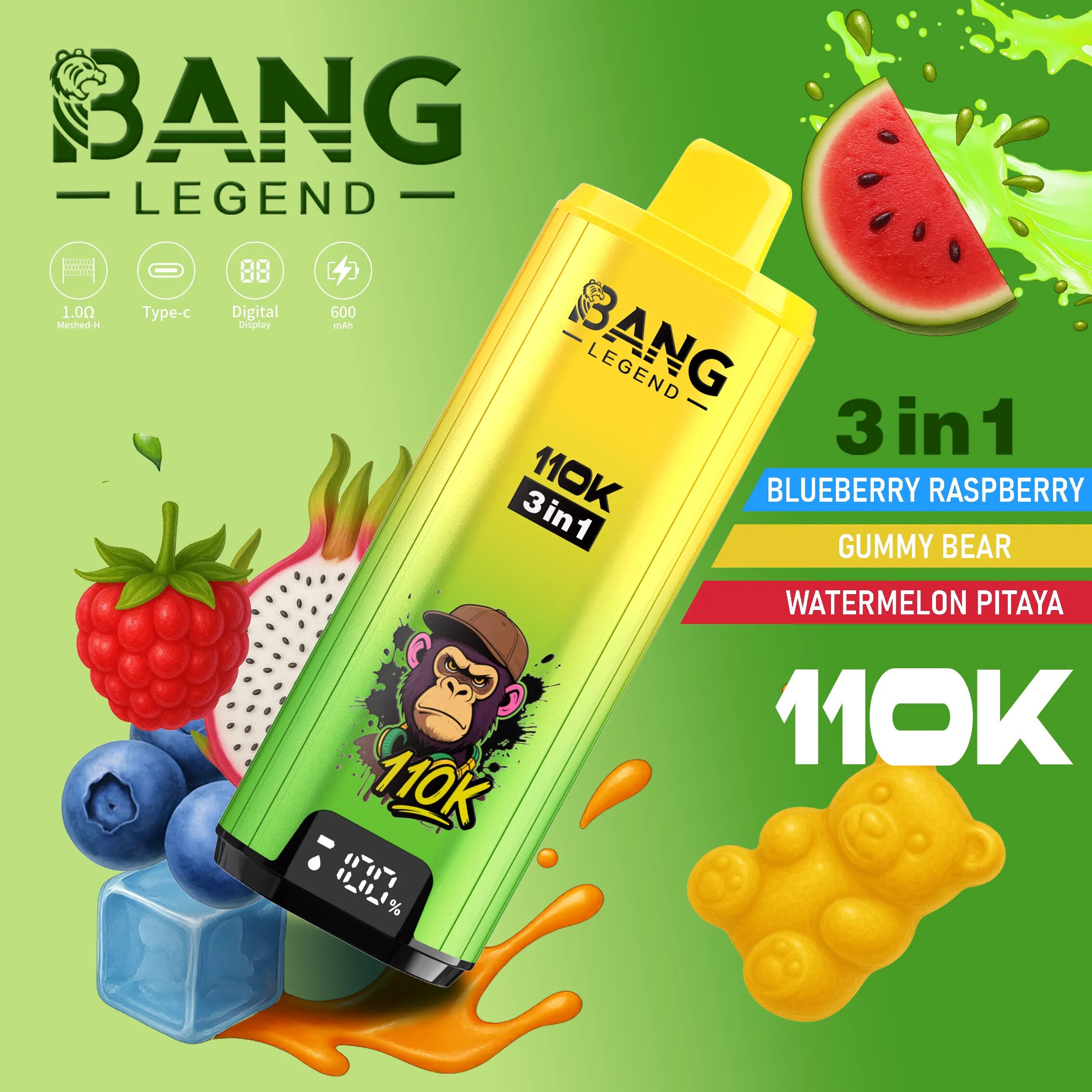 Bang Legend 110K Puffs Vape Descartavel Colorido Multiplos Sabores Portugal