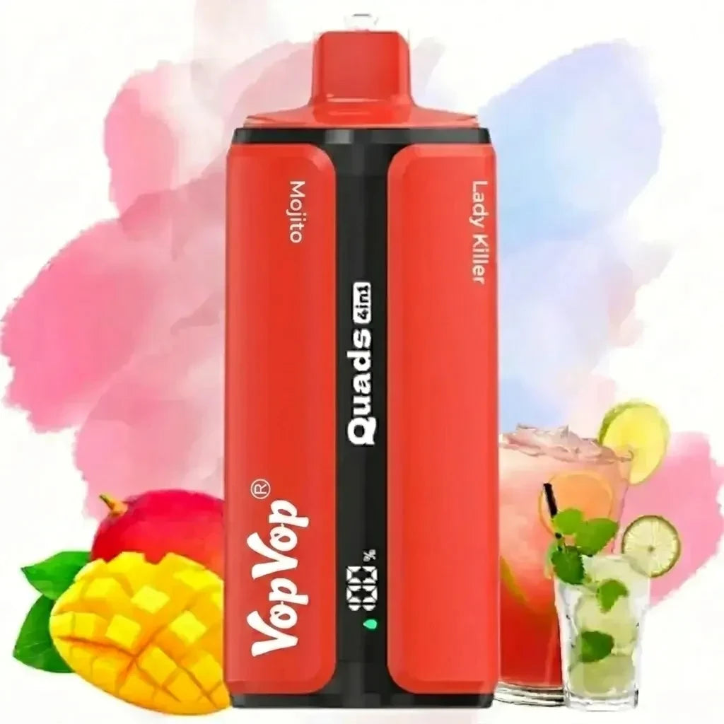 VopVop Quads 120.000 Puffs 4 em 1 - Sistema Quad Flavor com 4 Sabores Rotativos por Dispositivo