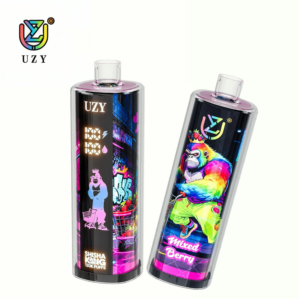 UZY Shisha Hookah King 120.000 Puffs - Design Crystal Transparente com Iluminacao LED