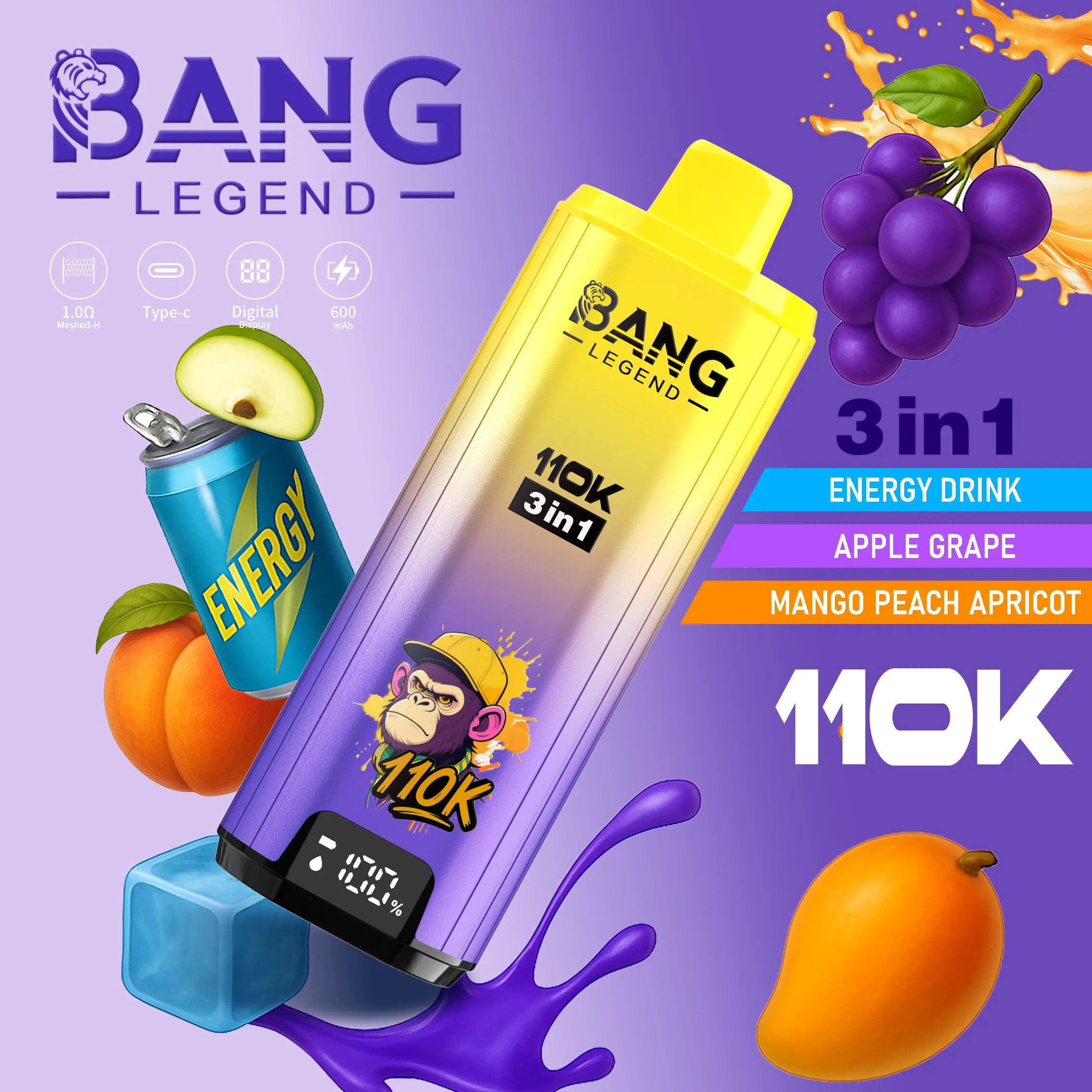 Bang Legend 110K Puffs Especificacoes Tecnicas 110000 Puffs 3 Sabores Portugal