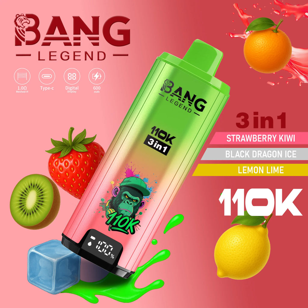 Bang Legend 110K Puffs Conjunto Sabores Manga Pessego Maracuja Portugal
