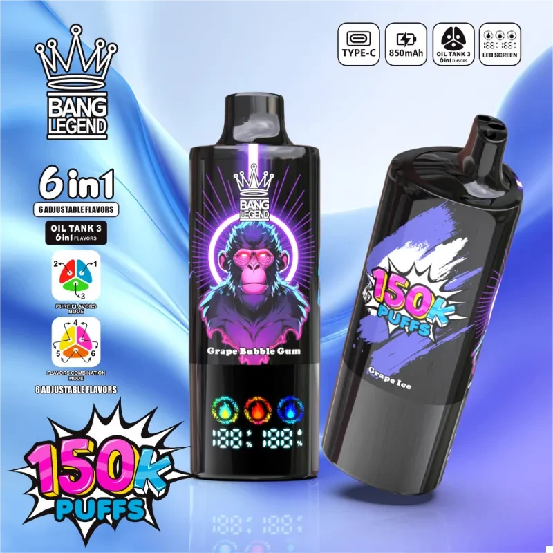 Bang Legend 150K Especificações Técnicas 850mAh Bateria Tipo-C Portugal